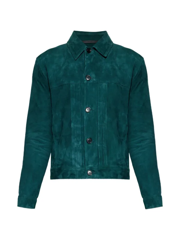 Paul Smith Panelled Suede Jacket | Green | FARFETCH