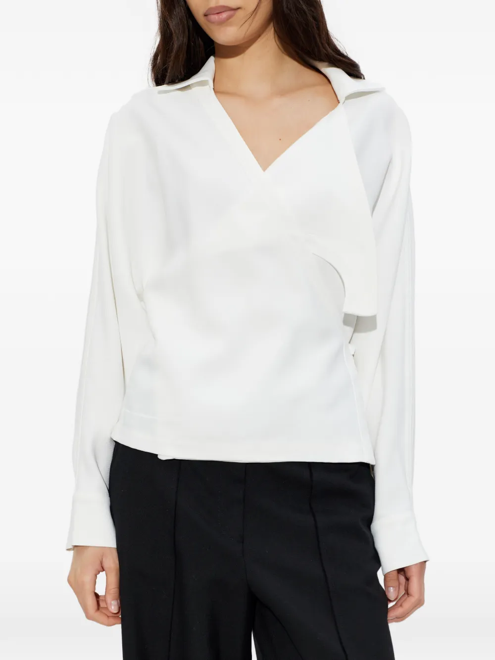  Iro Wrap-tie Blouse - White 