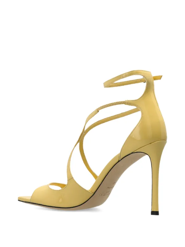 Jimmy Choo Azia 95 cross-strap Sandals | Yellow | FARFETCH CA