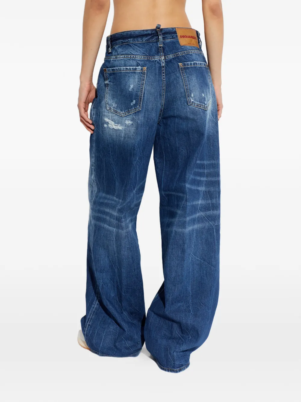 DSQUARED2 Jeans met gerafeld-detail Blauw