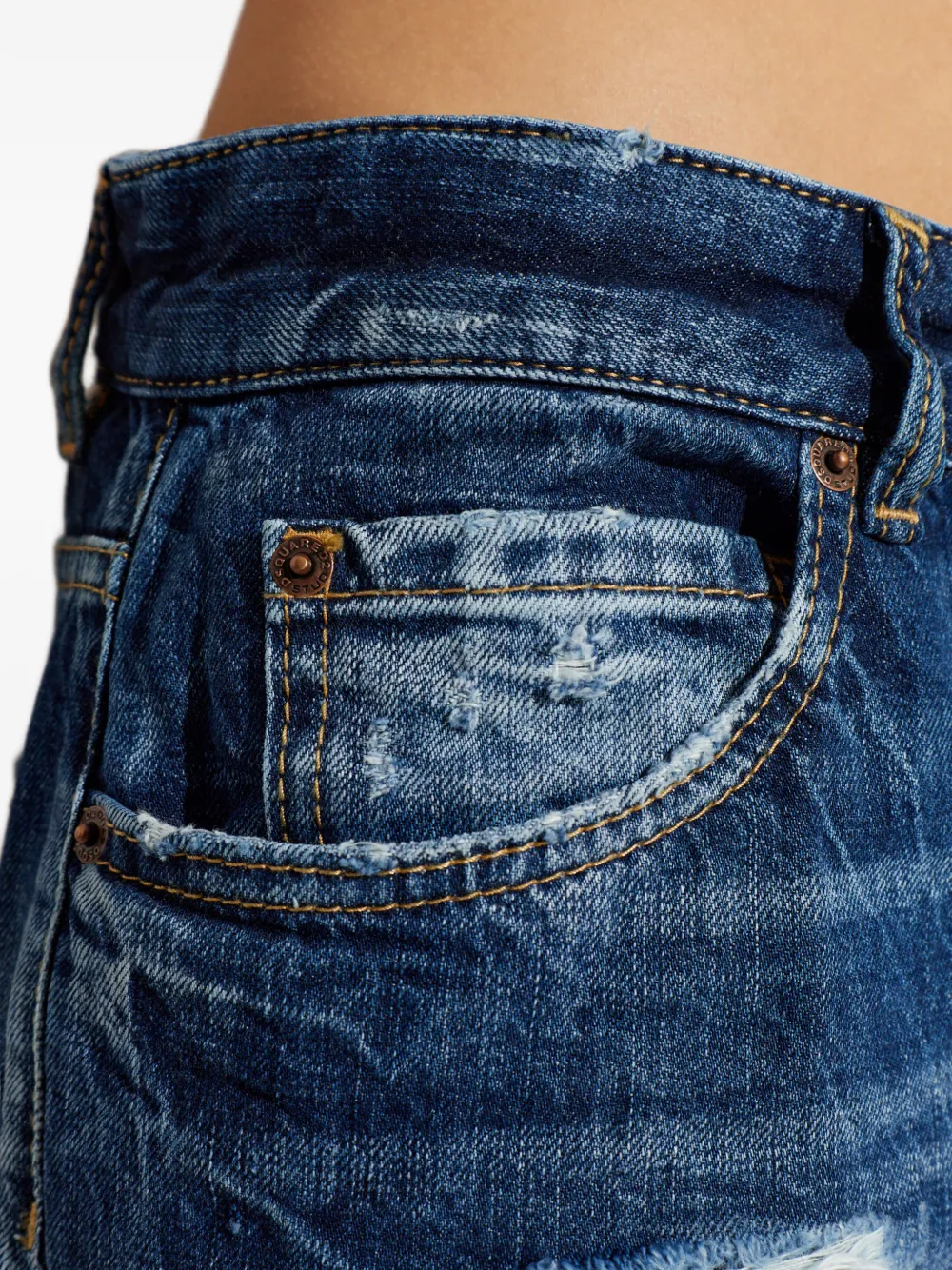 DSQUARED2 Jeans met gerafeld-detail Blauw
