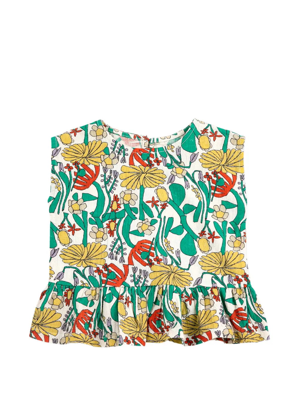 Bobo Choses floral-print ruffled top - Toni neutri