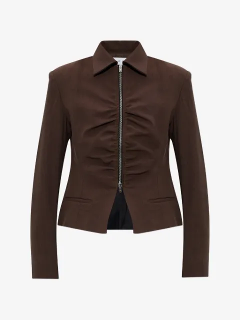 IRO ruched zip-up jacket