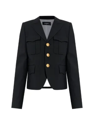 Balmain Blazer Com Abotoamento Duplo | Azul | FARFETCH BR