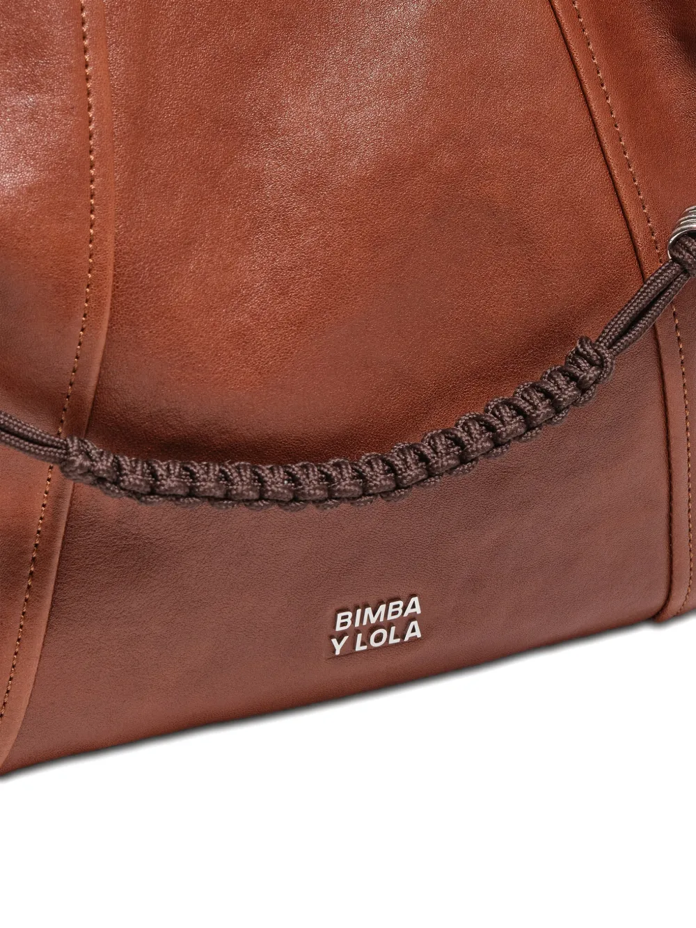 BIMBA Y LOLA Medium gevlochten leren schoudertas Bruin