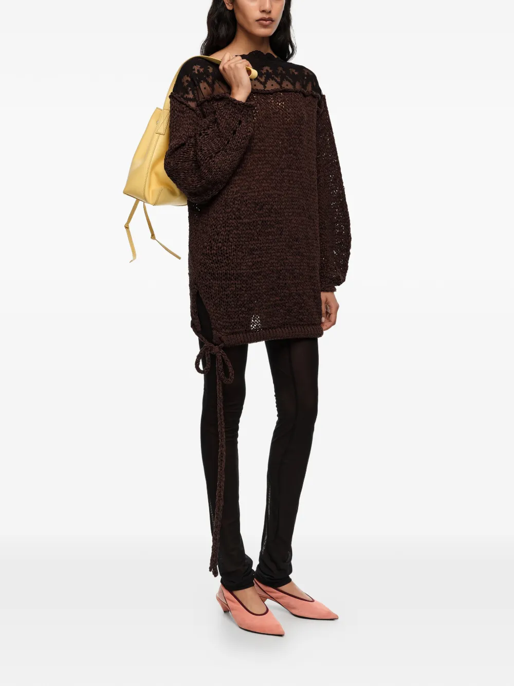 Bimba y Lola Trui met kanten detail Bruin