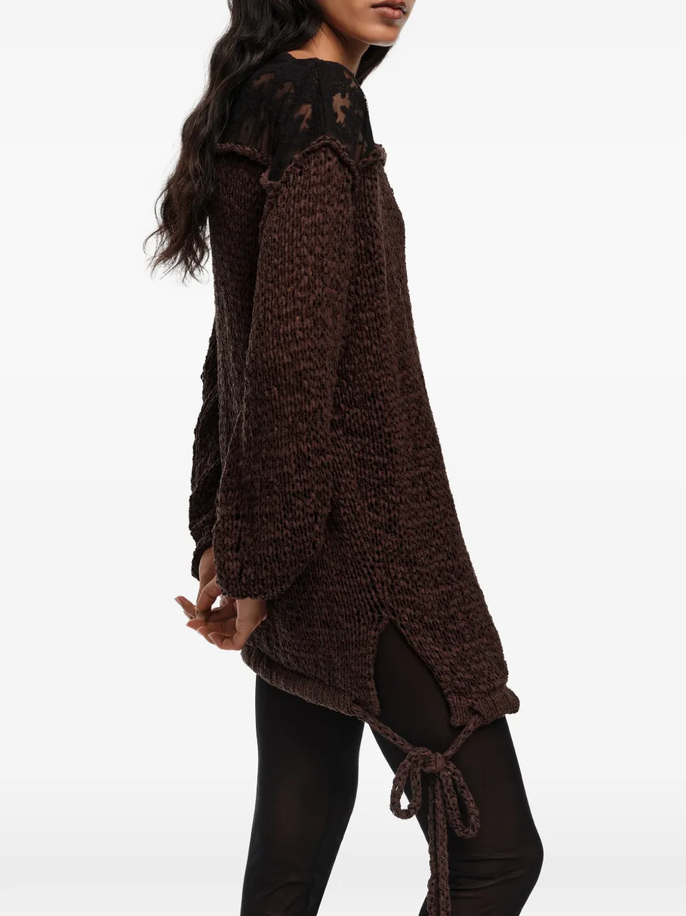 Bimba y Lola Trui met kanten detail Bruin