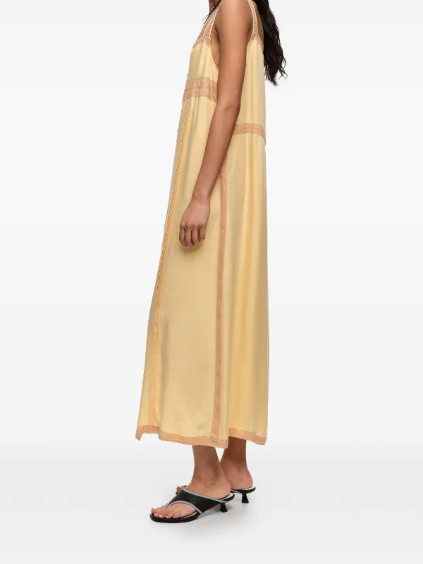 Bimba Y Lola Lace-detailed Midi Dress - Yellow