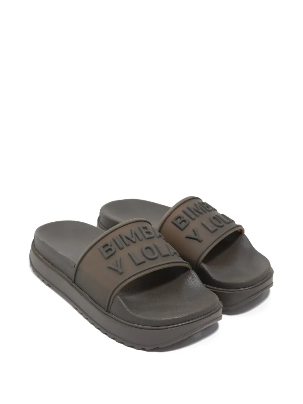  Bimba Y Lola Logo-embossed Slides - Brown 