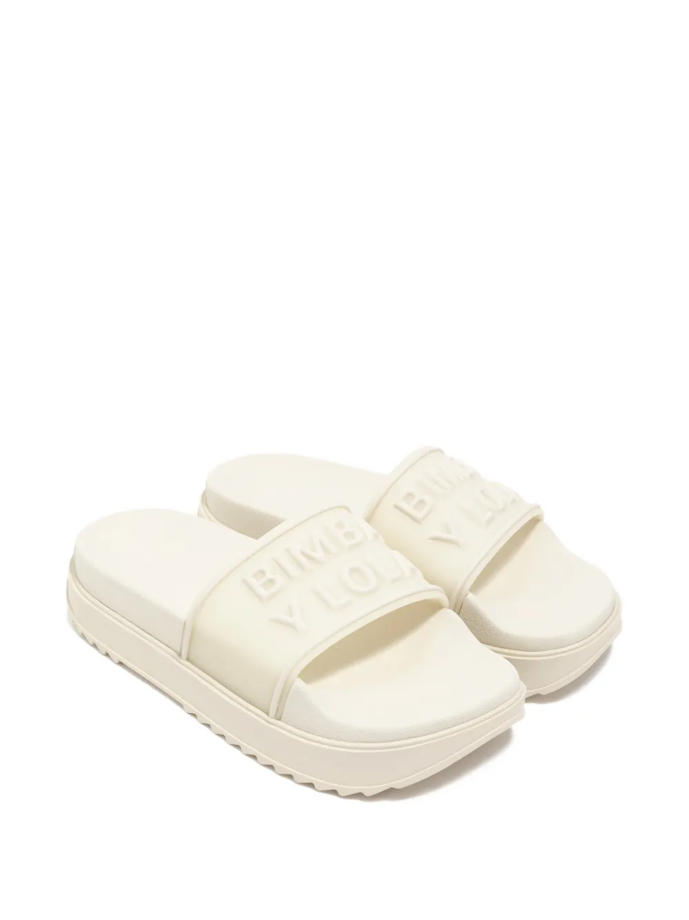  Bimba Y Lola Logo-embossed Slides - White 