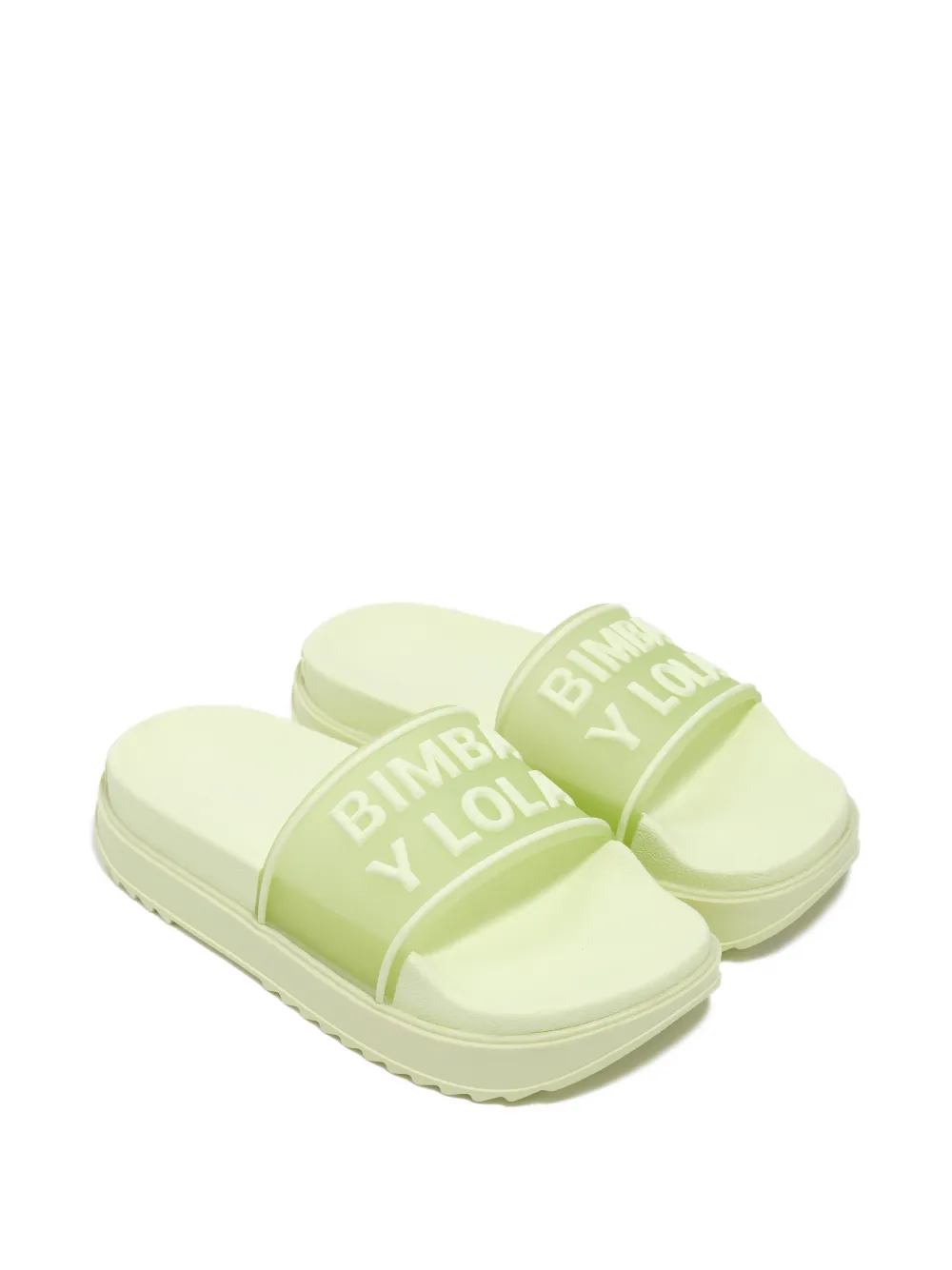  Bimba Y Lola Logo-embossed Sliders - Green 