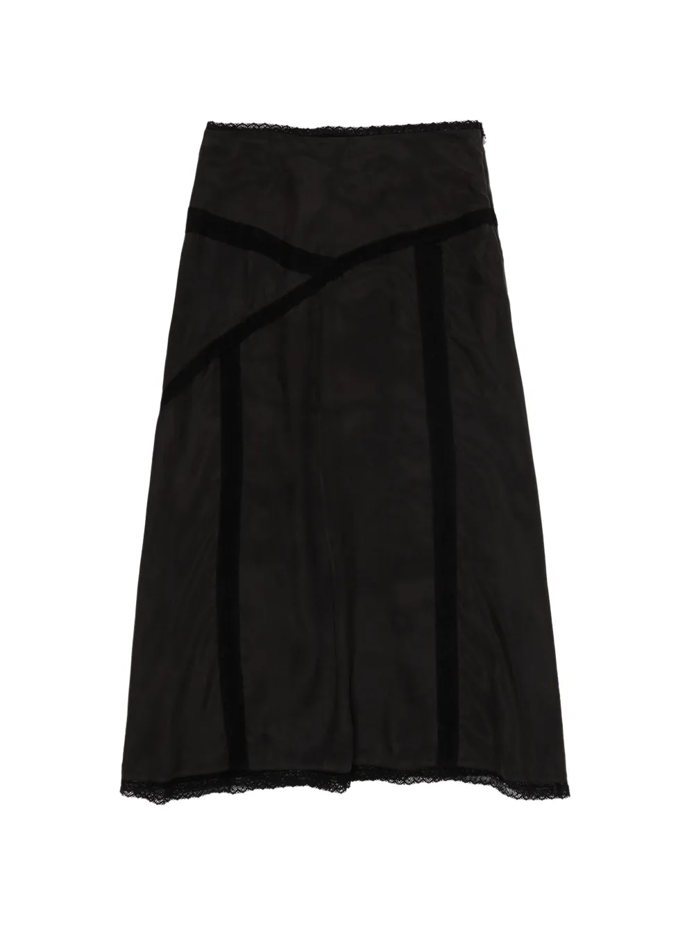 Bimba Y Lola Lace-trim Midi Skirt In Black
