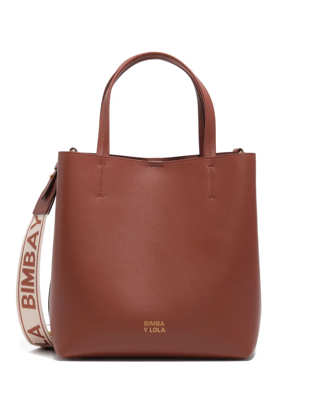 Bimba y Lola Borsa a spalla grande con stampa - Marrone