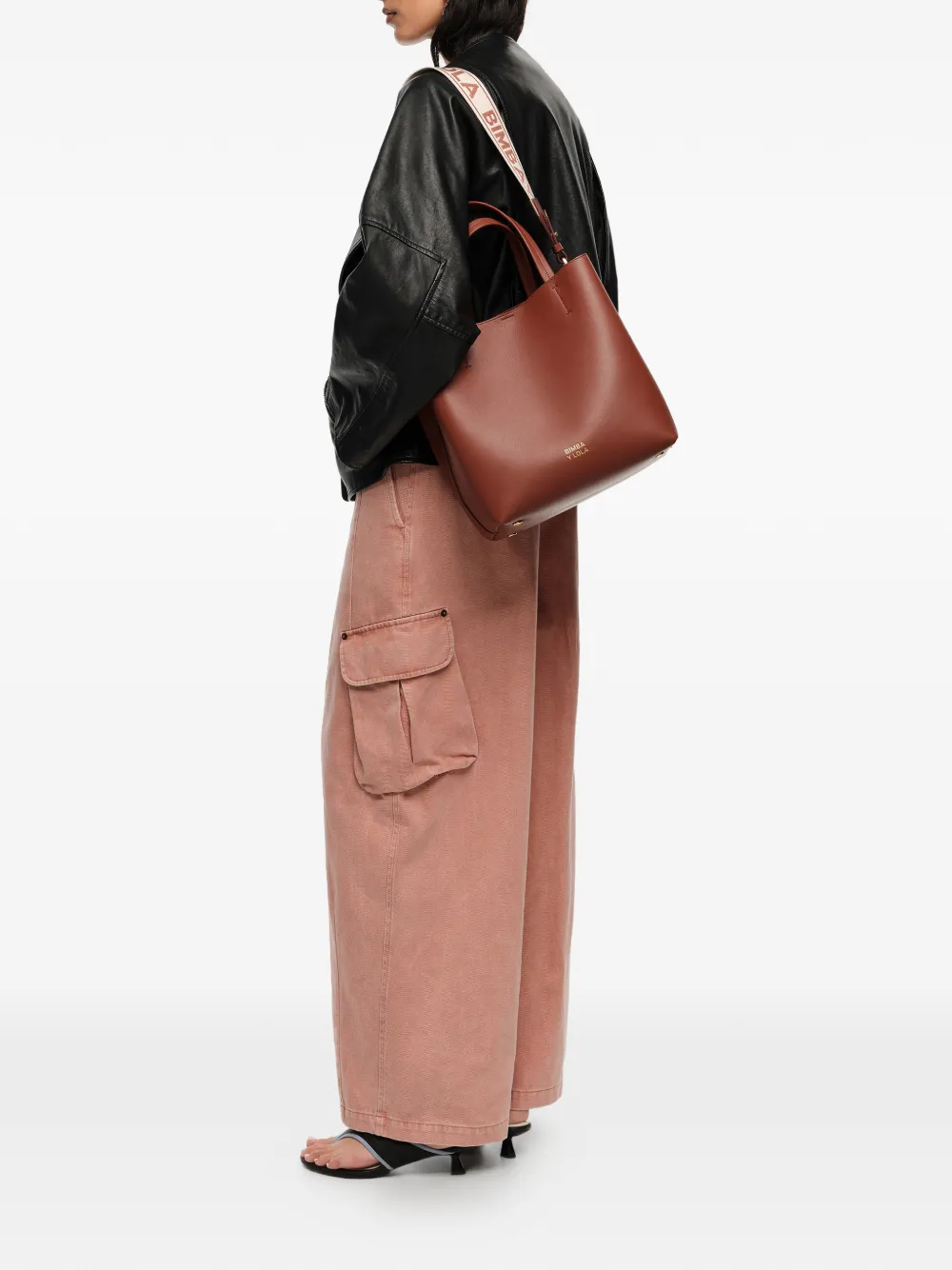  Bimba Y Lola Large Logo-print Shoulder Bag - Brown 