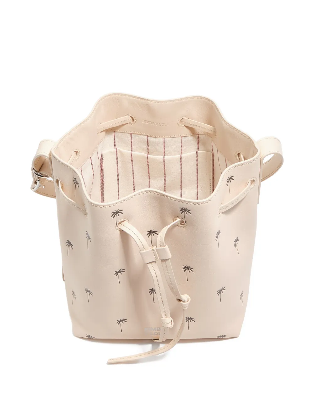 BIMBA Y LOLA Grote Carlino leren bucket-tas Beige