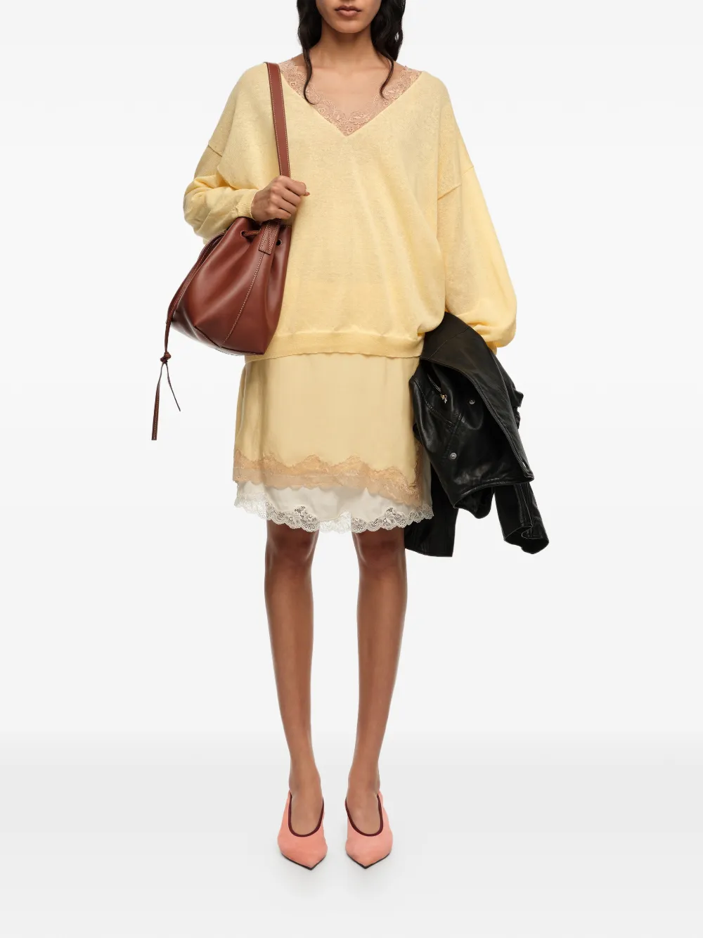 Bimba y Lola Top met V-hals Geel