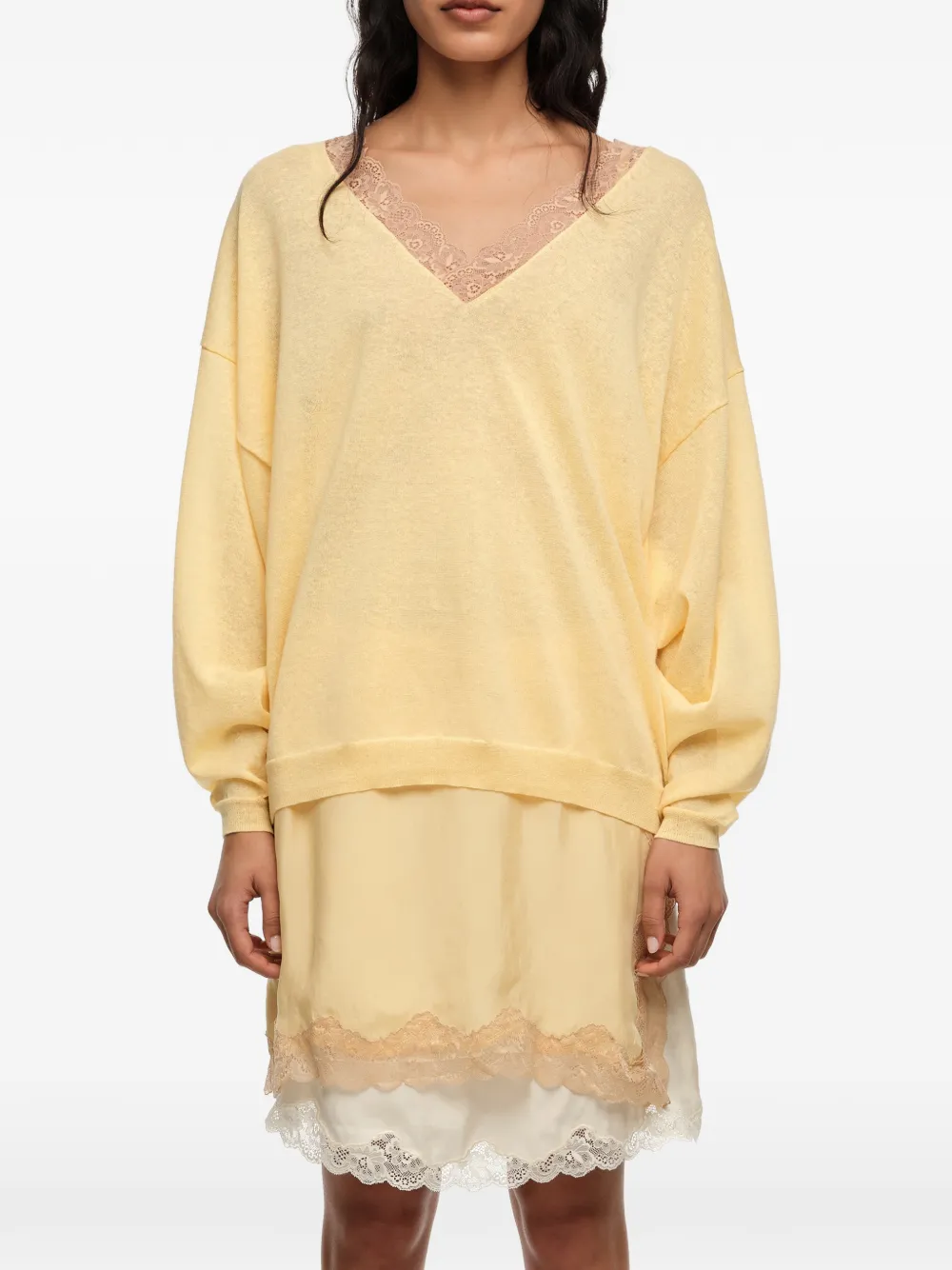 Bimba y Lola Top met V-hals Geel