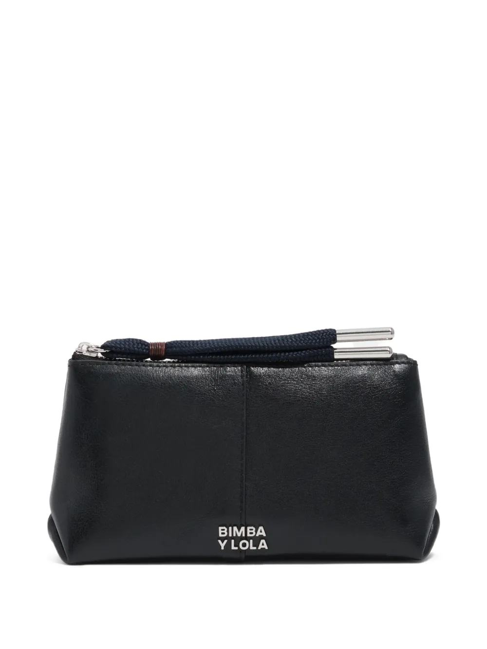 Bimba y Lola Portafoglio bi-fold in pelle con zip - Nero