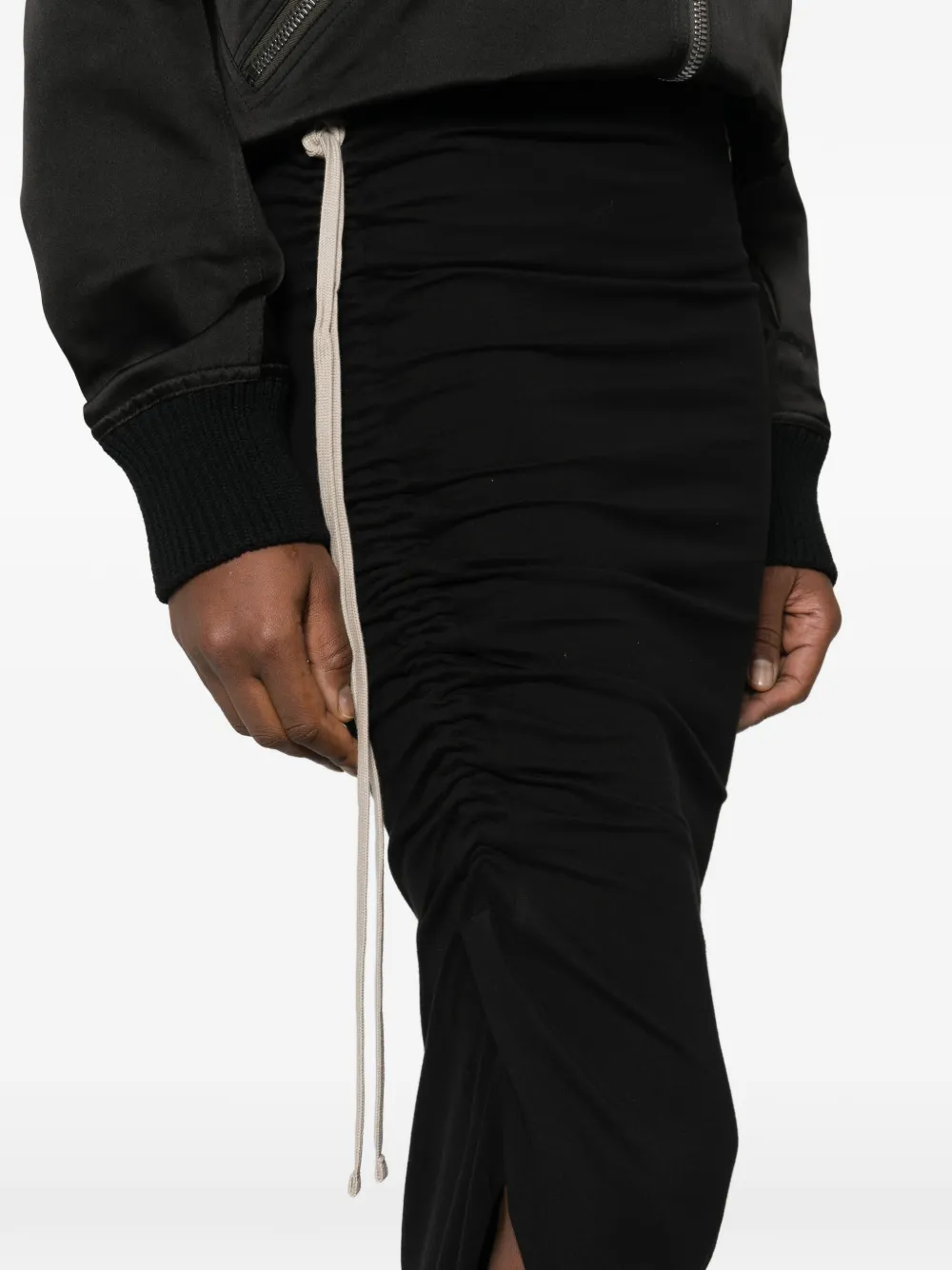 Moncler + Rick Owens Rok met split Zwart