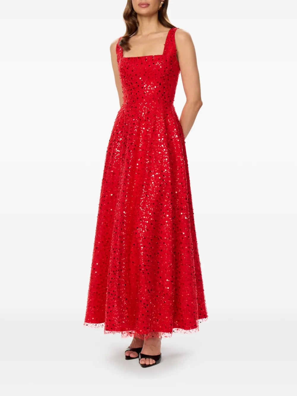  Post Meridiem Sequin-embellished Maxi Dress - Red 
