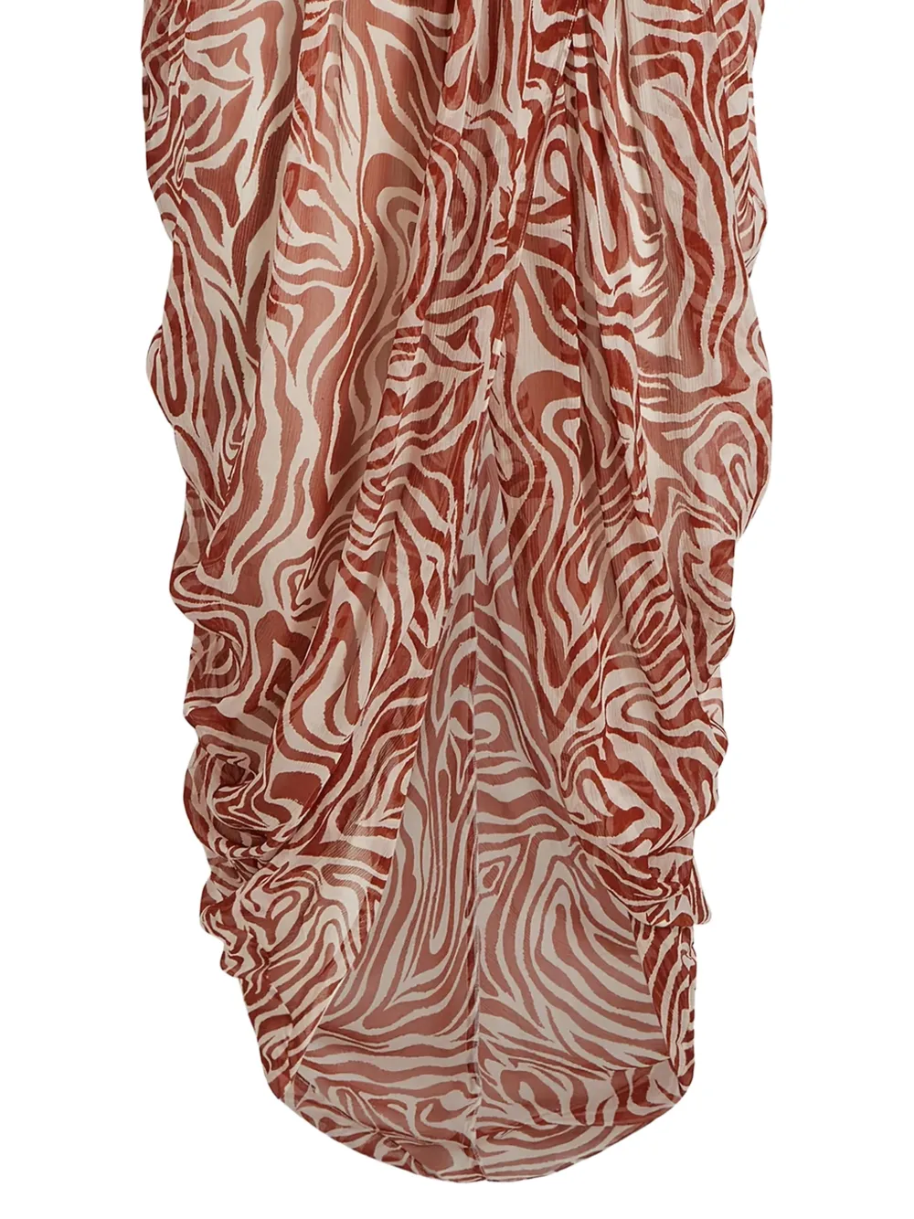 Cinq A Sept Asymmetrische jurk met zebraprint Bruin