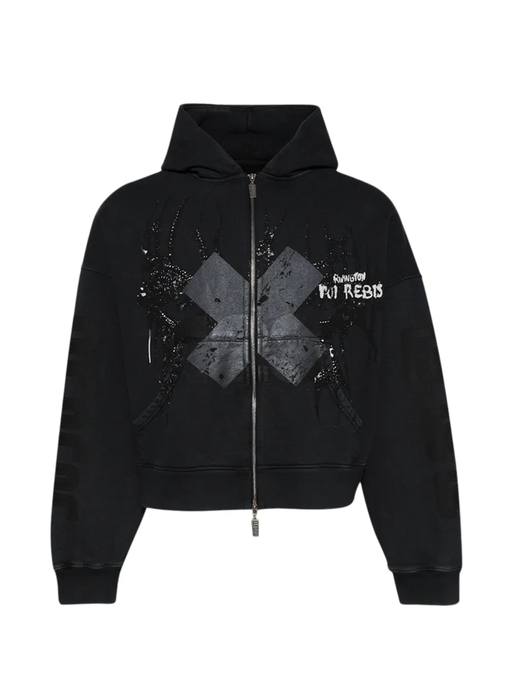 RRR123 Bad Eyes zip-up hoodie - Nero