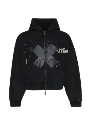 SAINT MXXXXXX x A LOVE MOVEMENT logo-print Hoodie | Black | FARFETCH