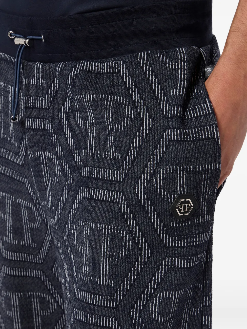Philipp Plein Shorts met monogram Blauw