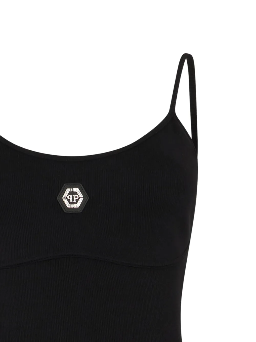 Philipp Plein Geribbelde mini-jurk met kristallen Zwart