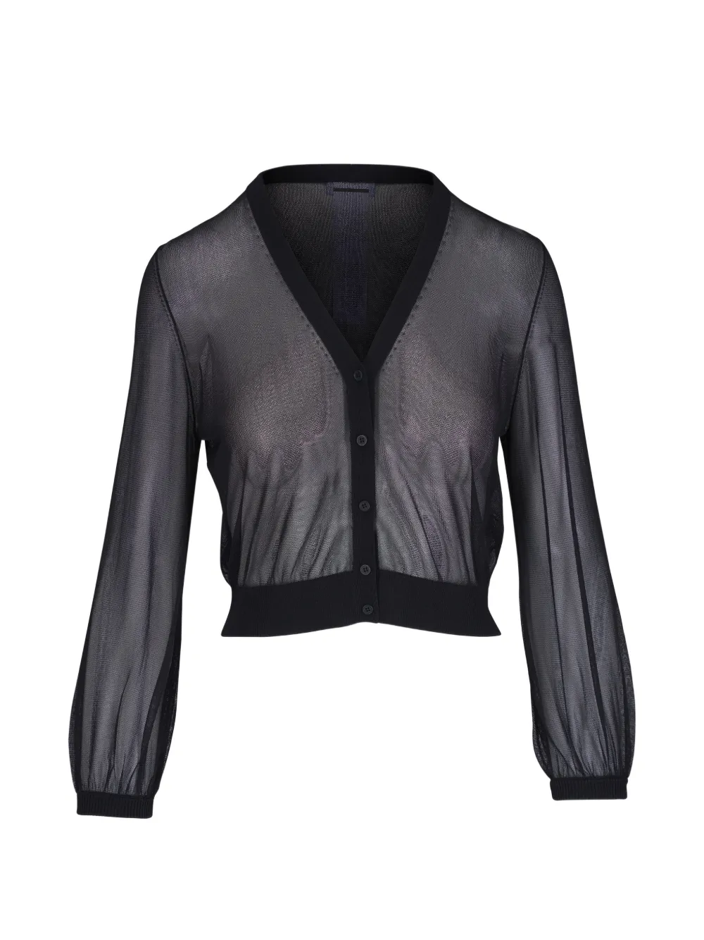 Akris Punto sheer cropped cardigan - Nero