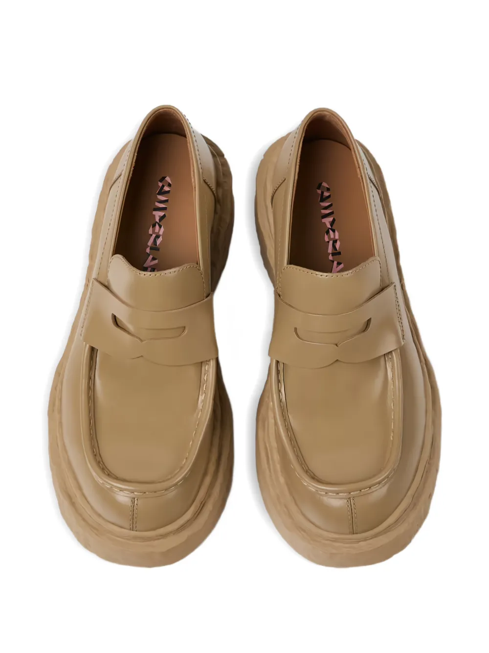 CamperLab Leren penny loafers Beige