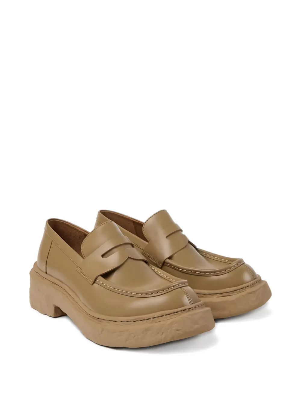 CamperLab Leren penny loafers Beige