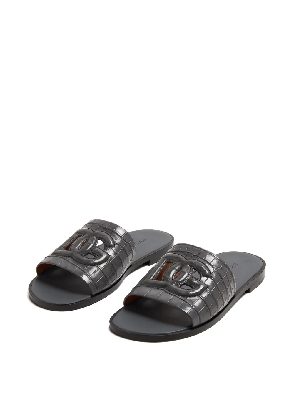 Dolce & Gabbana Slippers met logo Grijs