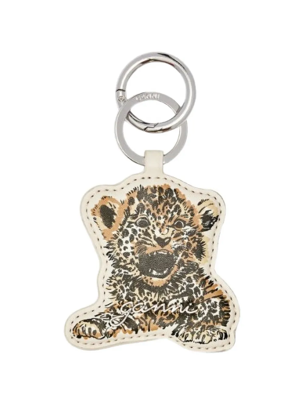 GANNI baby leopard-print keyring - Toni neutri