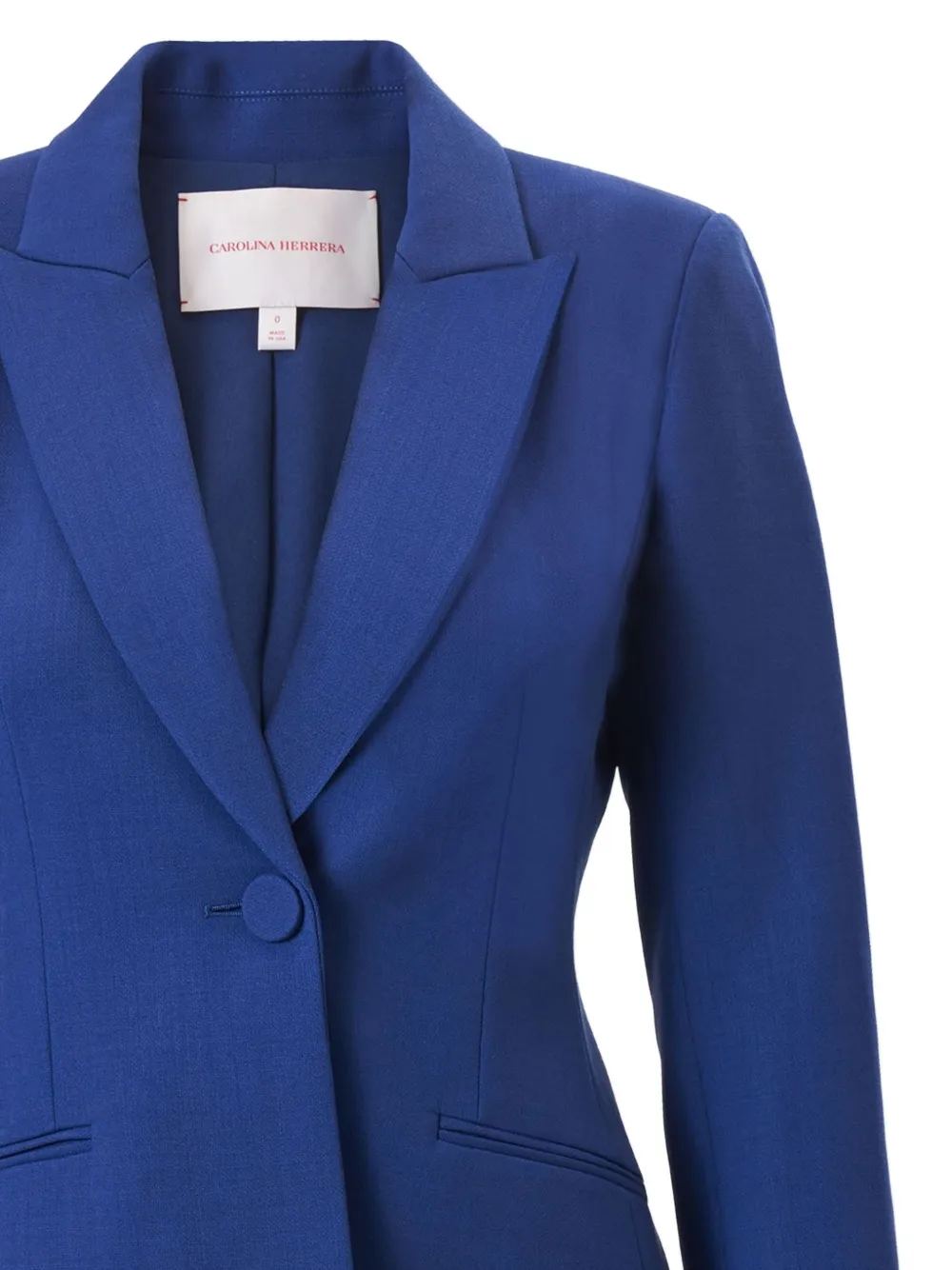 Carolina Herrera Single-breasted Lapel Jacket - Blue 