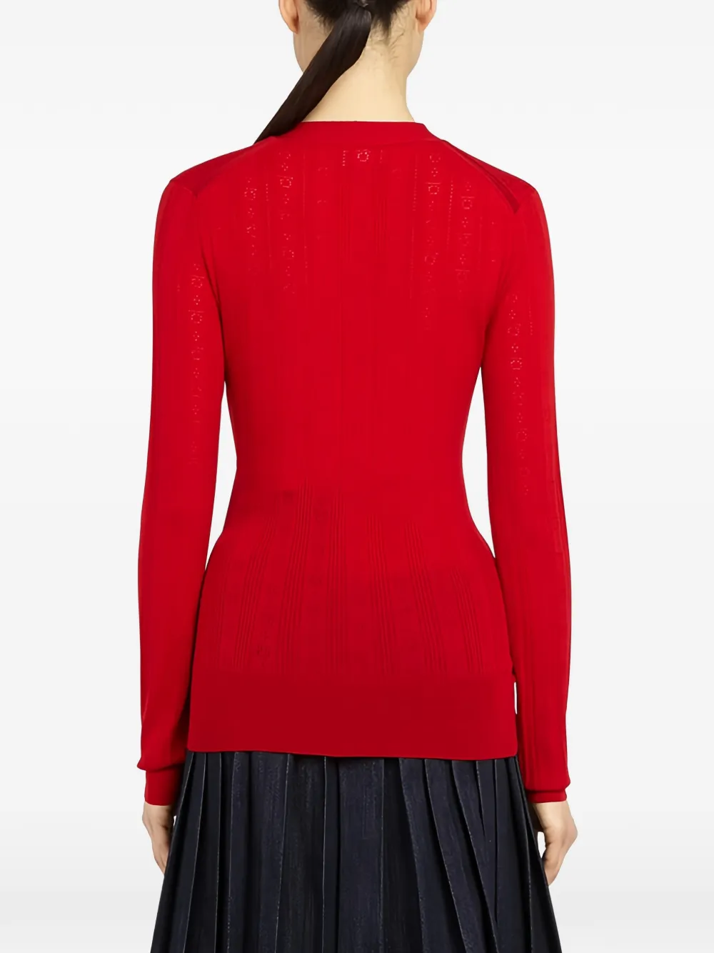 Ferragamo Gebreide button-up trui Rood