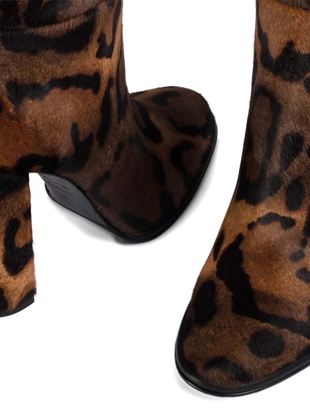 Le Silla Elsa pony-effect calfskin boots Bruin