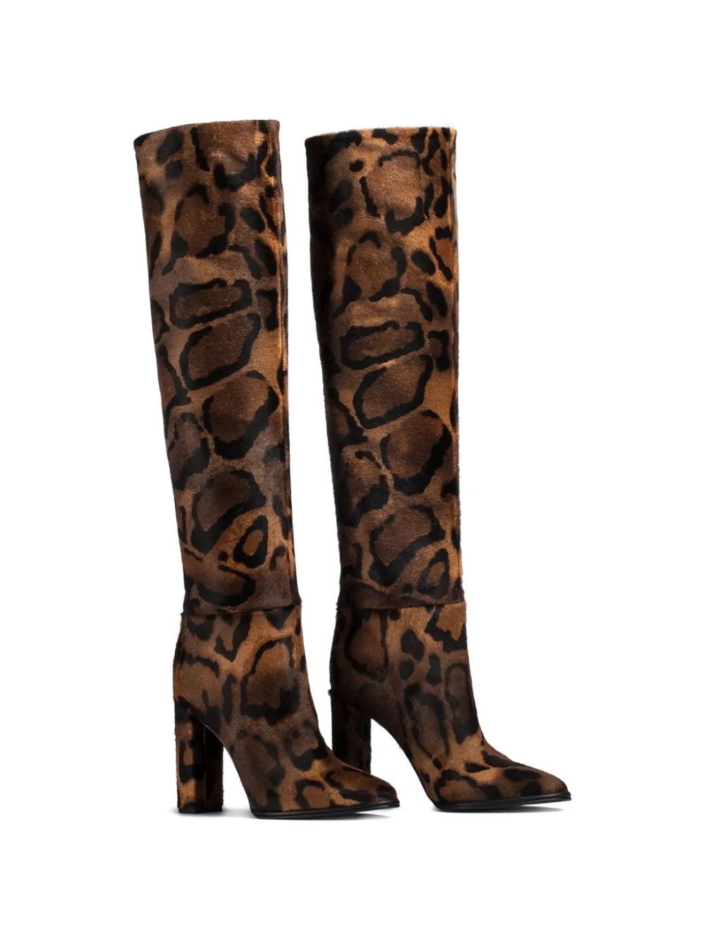 Le Silla Elsa pony-effect calfskin boots Bruin