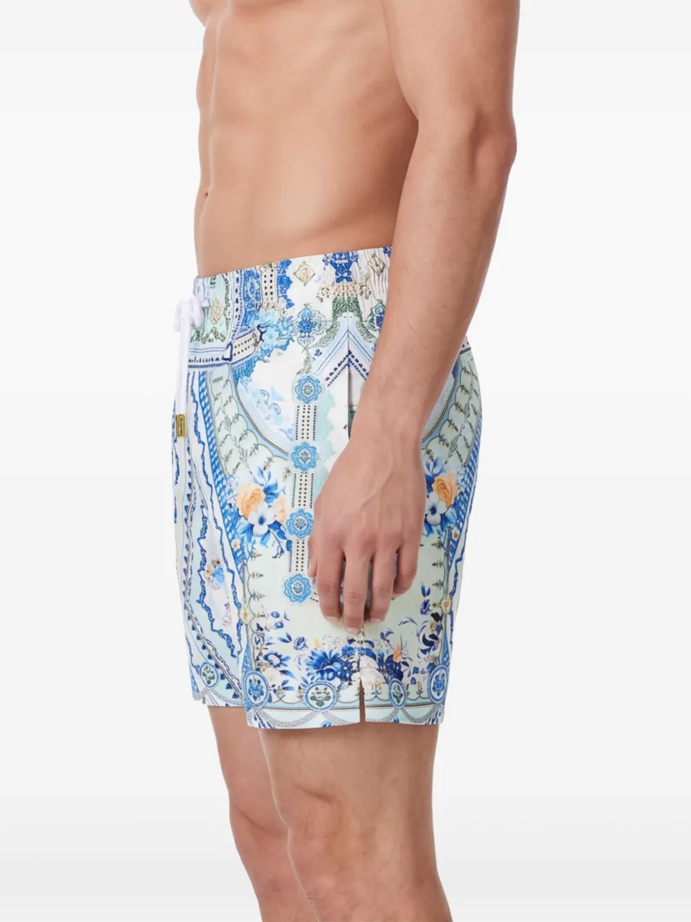 Camilla Boardshorts met elastische taille en hartdetail Wit