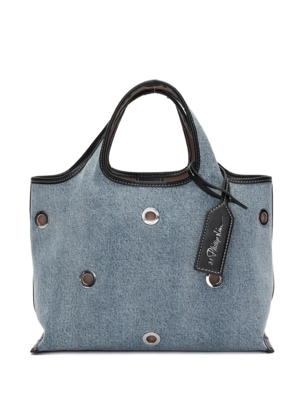 3.1 Phillip Lim mini denim eyelet detail tote bag - Blu