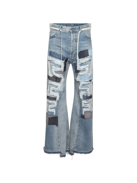 RRR123 patchwork distressed jeans