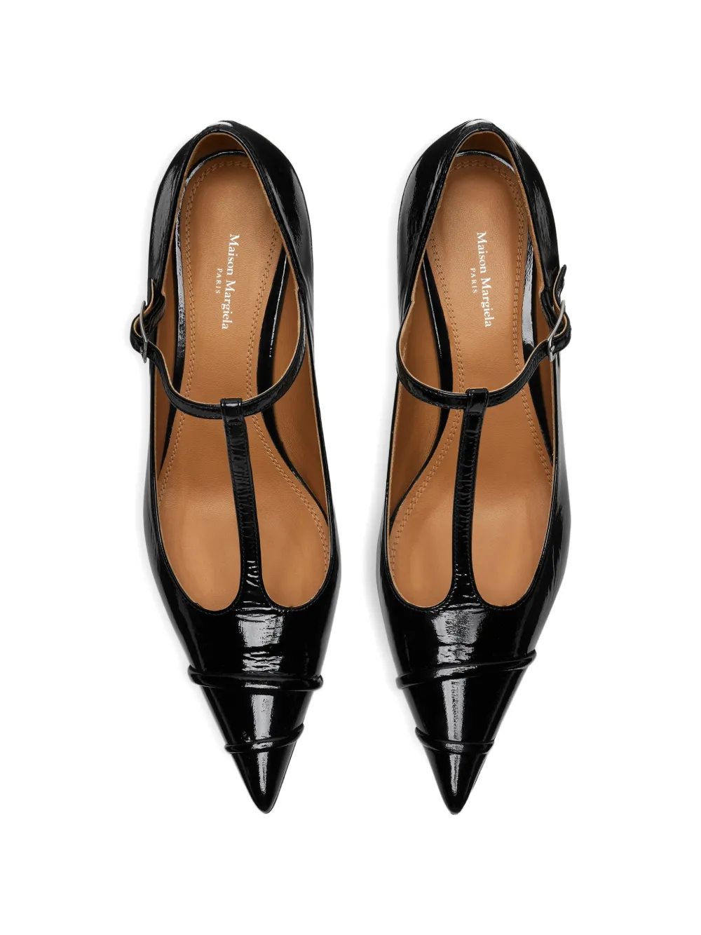 Maison Margiela Pumps met puntige neus en T-band Zwart