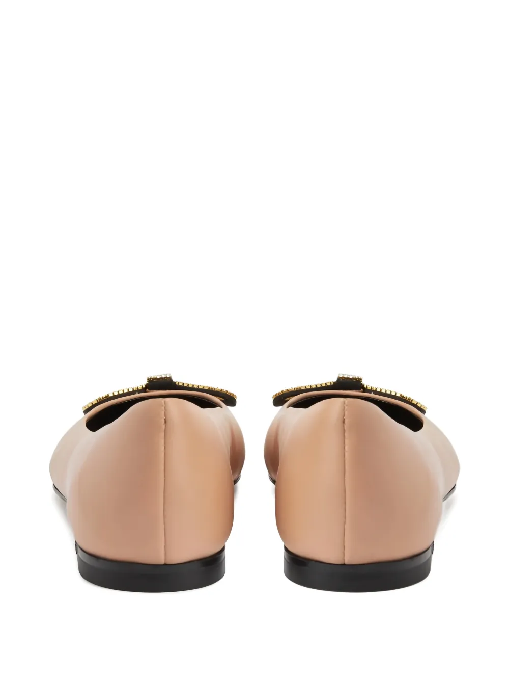Giuseppe Zanotti Ballerina's verfraaid met strik Beige