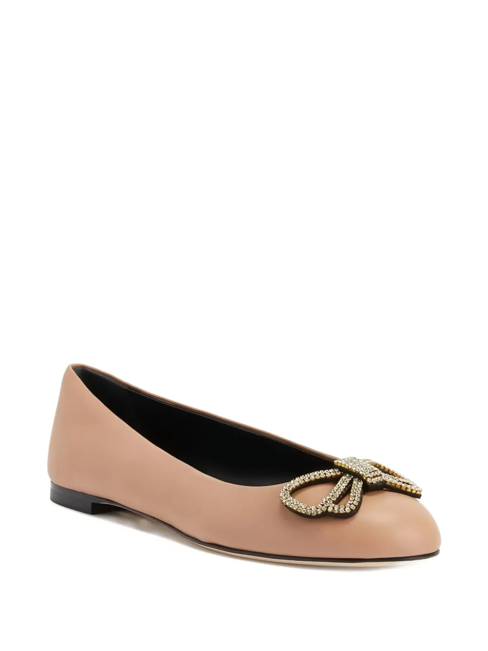 Giuseppe Zanotti Ballerina's verfraaid met strik Beige