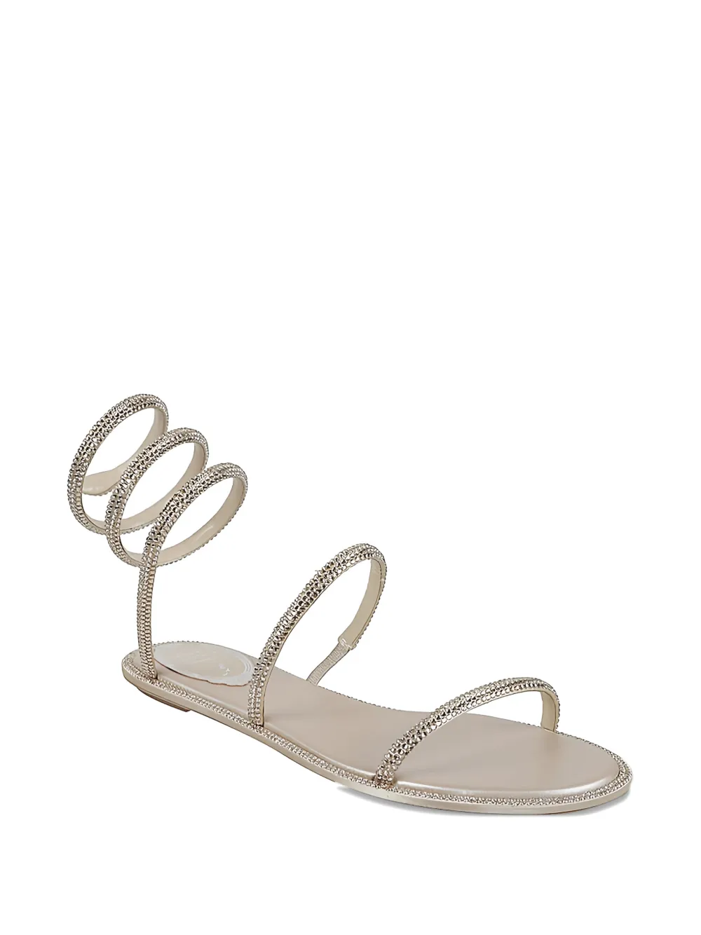 René Caovilla Sandalen verfraaid met stras Beige