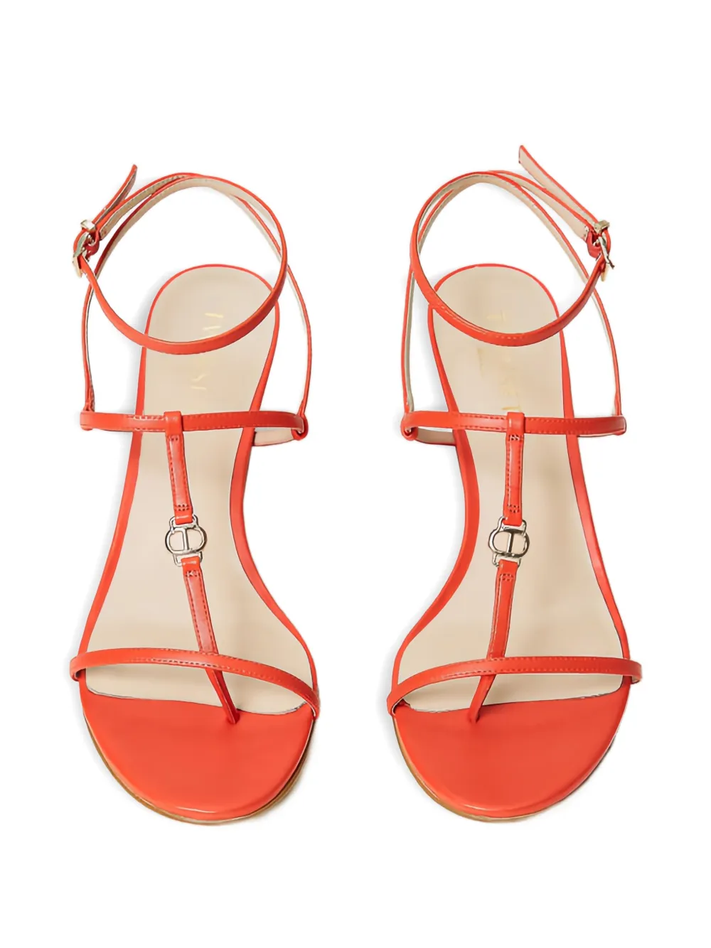 TWINSET logo-detail high-heel sandals Oranje
