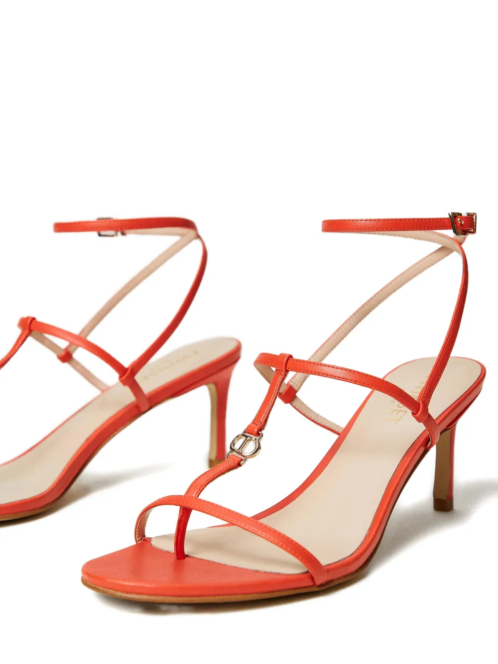 TWINSET logo-detail high-heel sandals Oranje