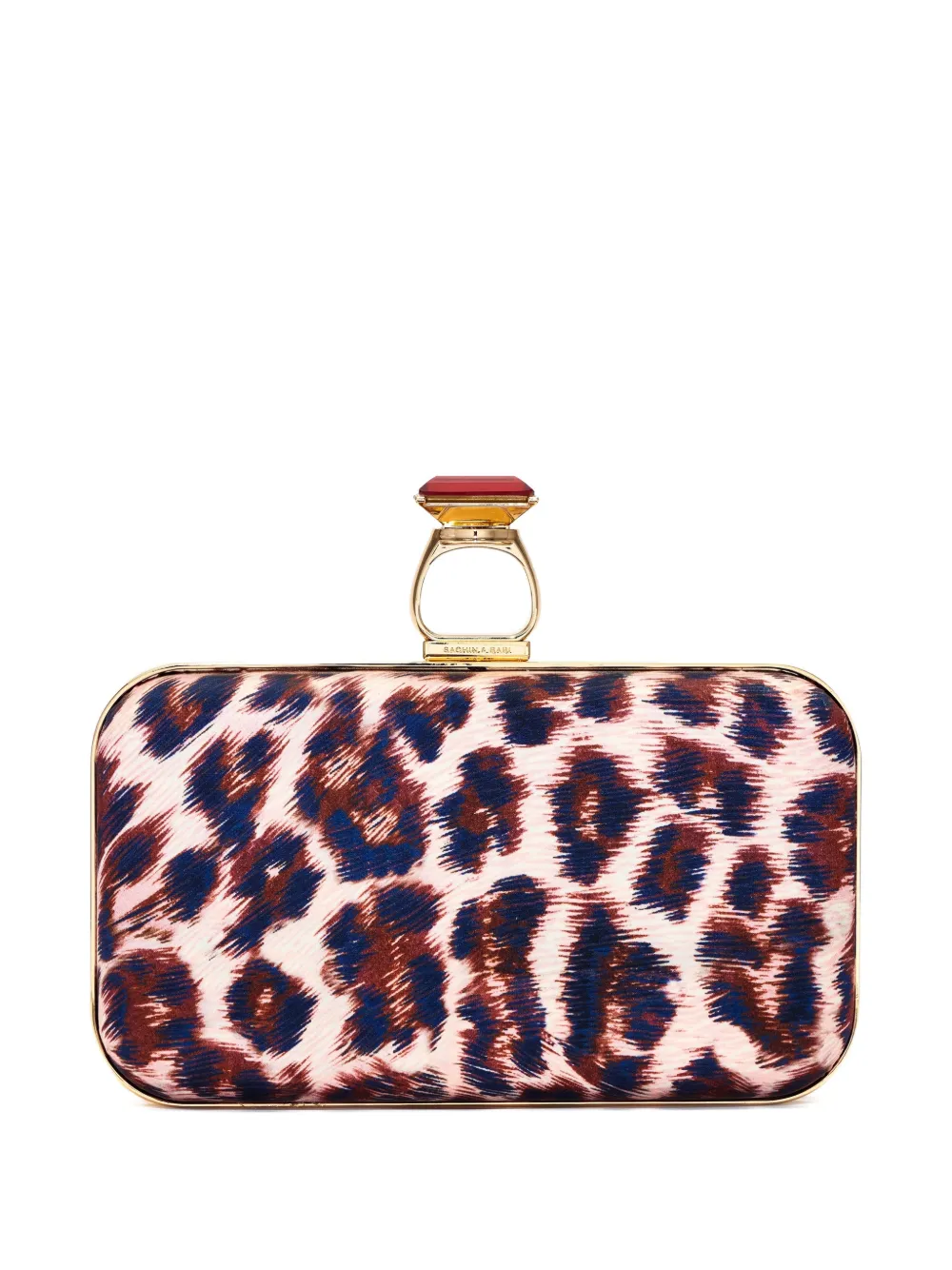 Sachin & Babi leopard embellished clutch bag - Toni neutri