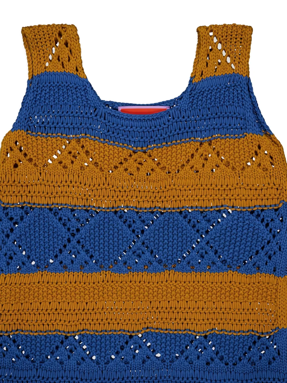 La DoubleJ Jurk met franje en stiksel Blauw