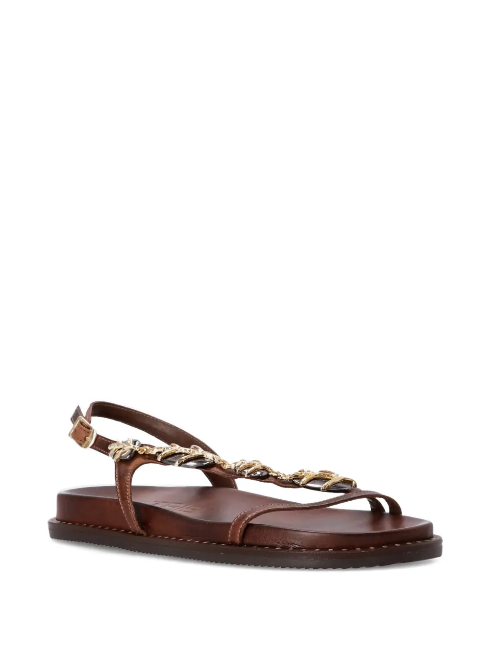 Kotris Sandals Fussbett sandalen met ketting Bruin